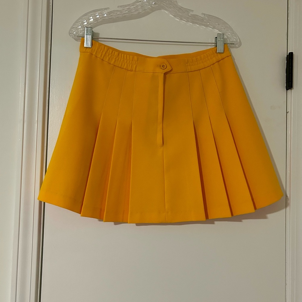 Head Tennis Skirt Tangerine Yellow/Orange Pleated Vintage Size 8